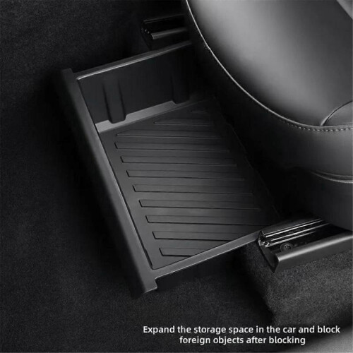Car Front Row Under Seat Storage Box for Model Y 2025 Under Seat Drawer Type Tray Storage Box 2