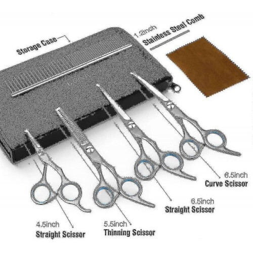 (Package A) Dog Grooming Scissors Kit, Professional Safety Thinning Shears Comb 1