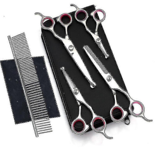 (Package D) Dog Grooming Scissors Kit, Professional Safety Thinning Shears Comb