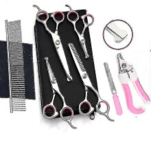 (Package A) Dog Grooming Scissors Kit, Professional Safety Thinning Shears Comb