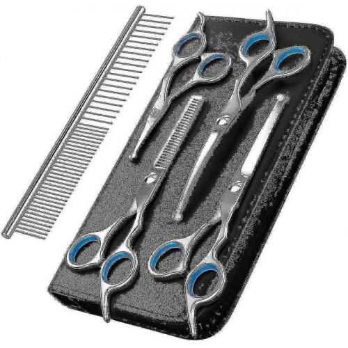 (Package C) Dog Grooming Scissors Kit, Professional Safety Thinning Shears Comb