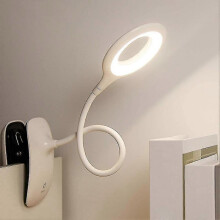 (White) Led Clip-on Reading Lamp Dimmable Eye Protection Table Lamp Best Gift