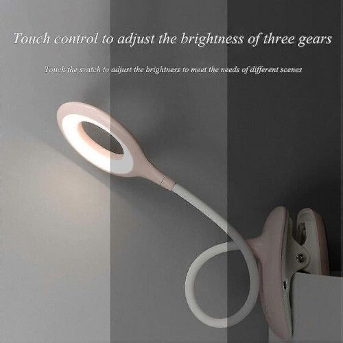 (Pink) Led Clip-on Reading Lamp Dimmable Eye Protection Table Lamp Best Gift 1