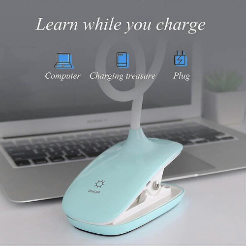 (Blue) Led Clip-on Reading Lamp Dimmable Eye Protection Table Lamp Best Gift 1