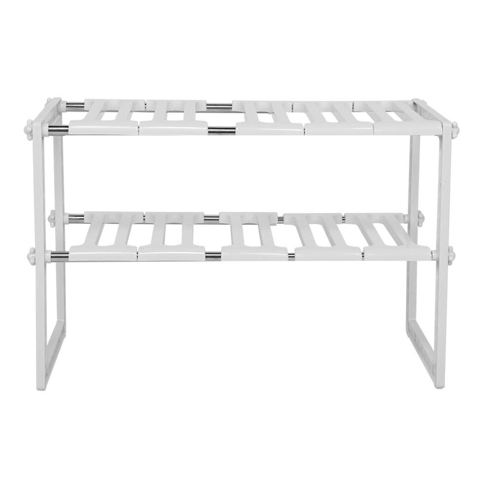 Storage Shelf, Multifunctional 2Tier Commodity Shelf Retractable and Adjustable Cabinet Shelf Ref：gIB