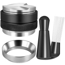 51mm Espresso Accessories Kit, Coffee Distributor and Tamper Leveler, WDT Tool and Dosing Funnel Se