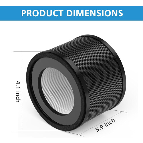 2 Pack H13 True HEPA Replacement Filter 3-in-1 Compatible with TaoTronics TT-AP001 2