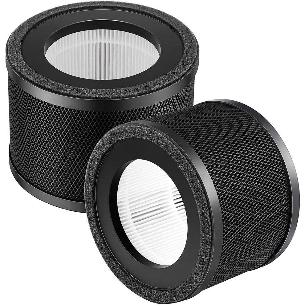 2 Pack H13 True HEPA Replacement Filter 3-in-1 Compatible with TaoTronics TT-AP001