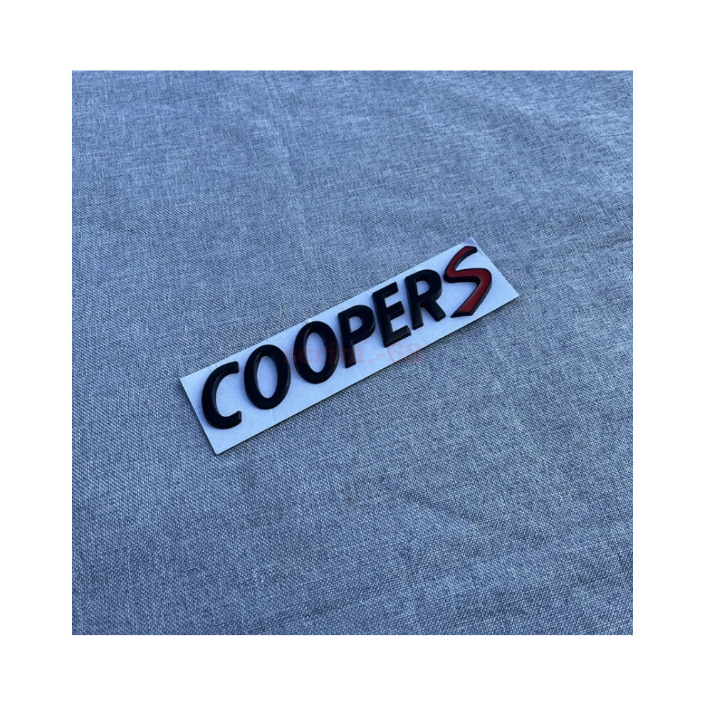 (Black) Cooper S Rear Badge Emblem Decal Letters Sticker Mini Boot Tailgate Black 6963793971374