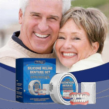 Silicone Reline Denture Set,Denture Silicone Reline Kit, Silicone Teeth, Soft Denture Reline Kit, Thermoplastic Denture Adhesive for Men Women
