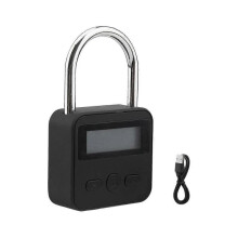 Metal Timer Lock, LCD Display Multi-Function Electronic Timer Lock, 99 Hours Max Timing, USB Rechar