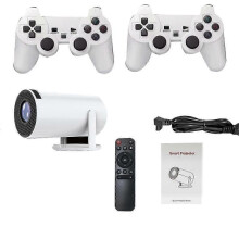 new HY300 Projector Retro Game Consoles 30000+Games Android11 RK3326 2.4G+5G WIFI6 3DGame Projector Support 2 Player UK PLUG