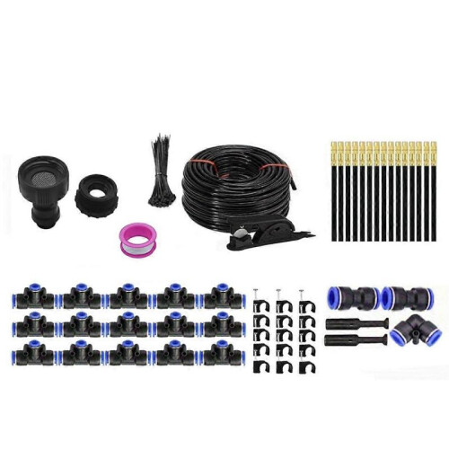 360 Adjustable Drip Irrigation System - 50FT Garden Watering System with 15 Nozzles, Garden Irriga