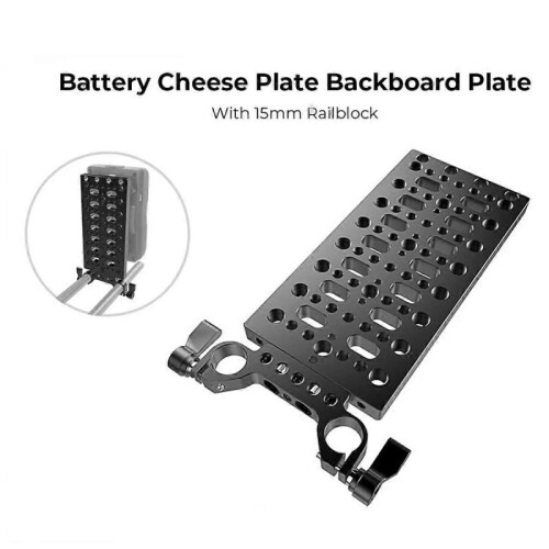 New Battery Cheese Plate Backboard Plate with 19mm Railblock for V Lock Mount Power Splitter Camera 2