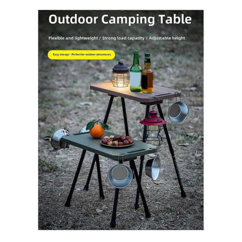 Foldable Camping Table,Folding Aluminum Alloy Table Adjustable Height Picnic Desk Outdoor Camping G 2