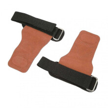 (Brown) 1 Pair Leather Weight Lifting Straps for Deadlifts, Pull Ups & Gym Workouts - Fitness Grip Gloves Accessories