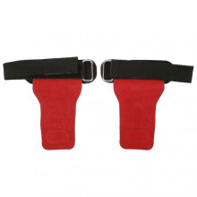 (Red) 1 Pair Leather Weight Lifting Straps for Deadlifts, Pull Ups & Gym Workouts - Fitness Grip Gloves Accessories