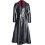 (S, blue) Men's Plus Size Solid Color Lapel Slim Fit PU Leather Jacket Long Coat 3