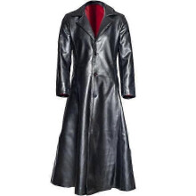(5XL, black) Men's Plus Size Solid Color Lapel Slim Fit PU Leather Jacket Long Coat