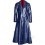 (L, blue) Men's Plus Size Solid Color Lapel Slim Fit PU Leather Jacket Long Coat 1