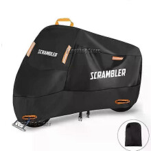(L for 180cm, black) Waterproof Motorcycle Cover for Ducati Scrambler 400 800 1100 - Outdoor UV Dust Rain Protector Scooter Cover