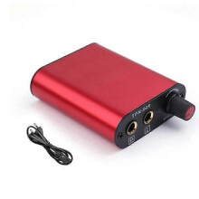 (EU Plug, Red) Professional Mini Tattoo Power Supply & Motor for Tattoo Machines - Compact & Reliable