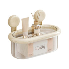 Wall Mounted Tissue Dispenser Moisture Resistant Box for Bathroom and Kitchen Toilet Paper Holder with Storage Shelf Milky White