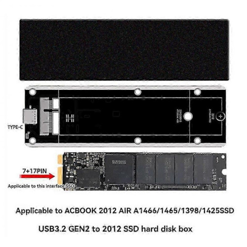 Macbook 2012 Air SSD Case & A-C Cable for A1425 A1398 A1465 A1466 Models 1