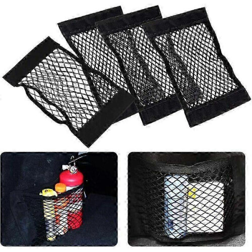 4 Pack Universal Car Trunk Storage Net 40x25cm for Vehicles, Motorhomes, RVs, Caravans