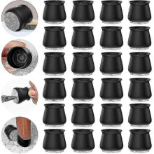 24 Pcs Silicone Chair Leg Protectors for Hardwood Floors - Furniture Floor Protectors