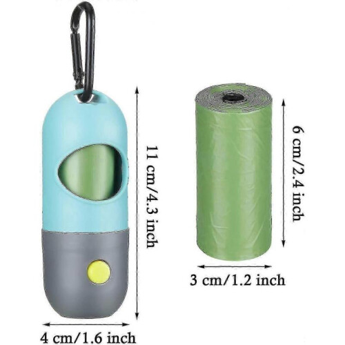 2 Pack Dog Poop Bag Holder Dispenser with LED Light for Walking Pets 1