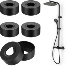 25mm Stainless Steel Shower Mixer Rosette - Black Faucet Cover for Bathroom Pipe Decoration