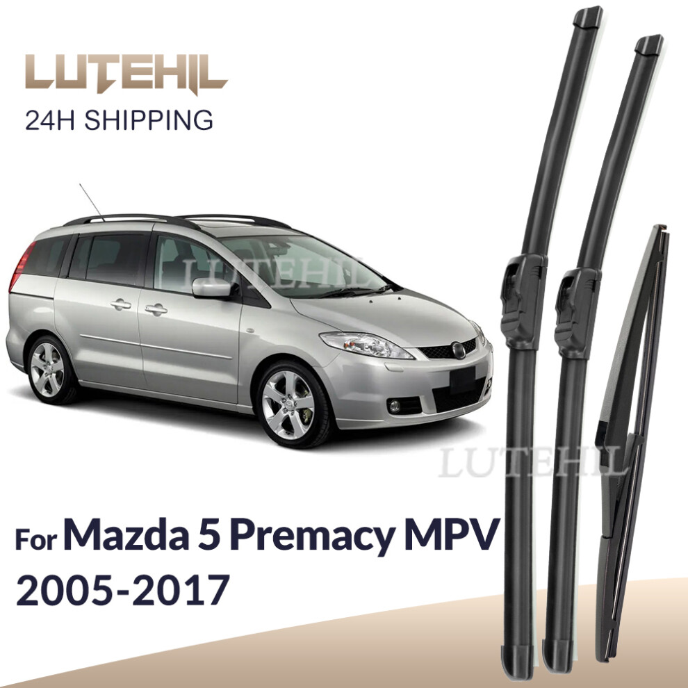 For Mazda 5 Premacy Mk2 Mk3 Mpv 2005-2017 2006 2007 Wiper Front & Rear Wiper Blades Windshield Windscreen Brushes 26" 16" 12" 6935158875443