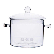 Small Glass Heat-resistant Clear Mini Pot for Pasta Instant Noodle Stew Cooker Baby Food Milk Sauce Hot Pot