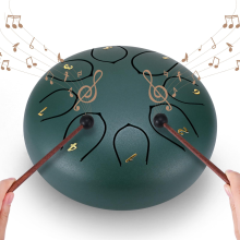 Rain Drum for Outside Garden,6 Inch 8 Notes Steel Tongue Drum Instrument Steel Drum Set with Drumsticks,Stand Meditation Yoga Musical Education