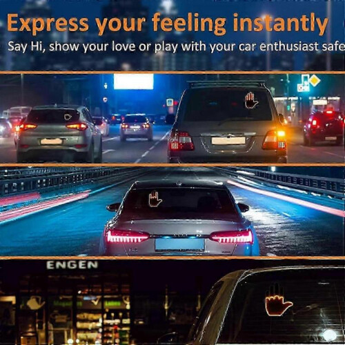 (Men) Remote Control LED Back Window Car Sign with Gesture Lighting for Fun Illumination 2