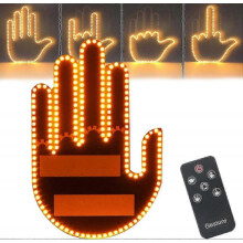 (Women) Remote Control LED Back Window Car Sign with Gesture Lighting for Fun Illumination