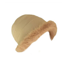 (Khaki) Women's Winter Faux Fur Bucket Hat - Soft Plush Warm Fisherman Cap for Cold Weather