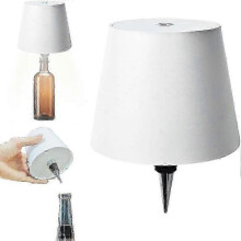 (White) Wireless Rechargeable Bottle Lamp - 3 Color LED Wine Bottle Lights for Bars & Restaurants