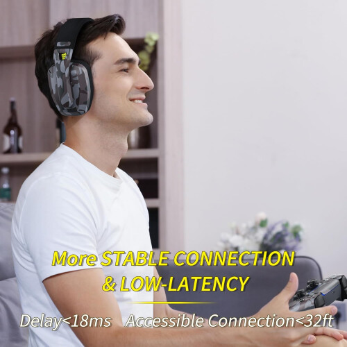 Wireless Noise Cancelling Gaming Headset for PS4 PS5 PC Mac Bluetooth Gaming Headphones 1