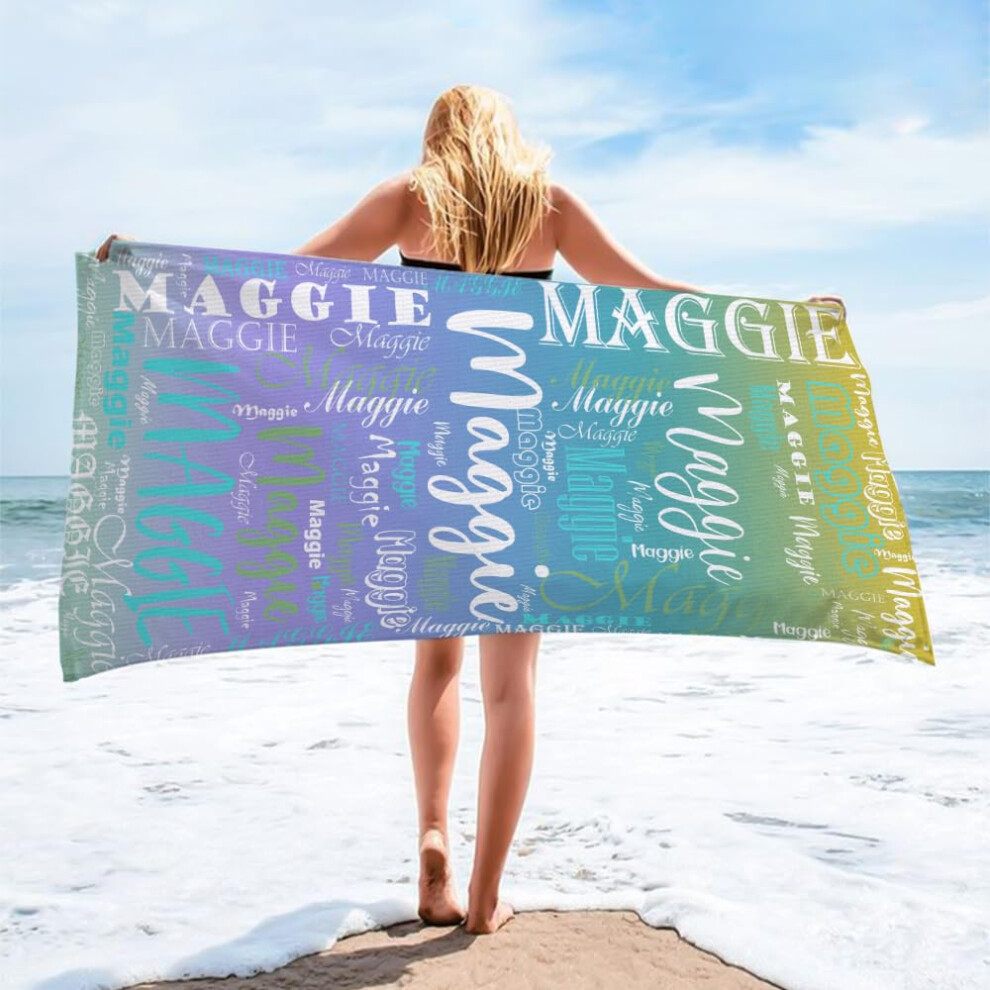 Name Custom Text Microfiber Fast Drying Large Beach Towel for Swim-image-OPC-PHXZPJD-NEW