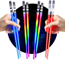 4 pairs LED glowing chopsticks reusable for eating with changing color modes set of 4 pairs