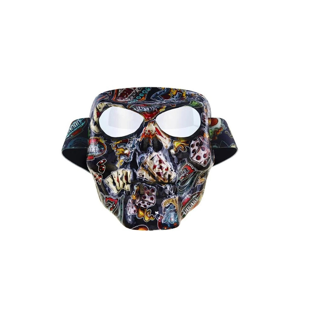 (6#) Motorbike Goggles Skull Face Mask Shield Racing Dirt Bike Halloween Eyewear 6963793974078