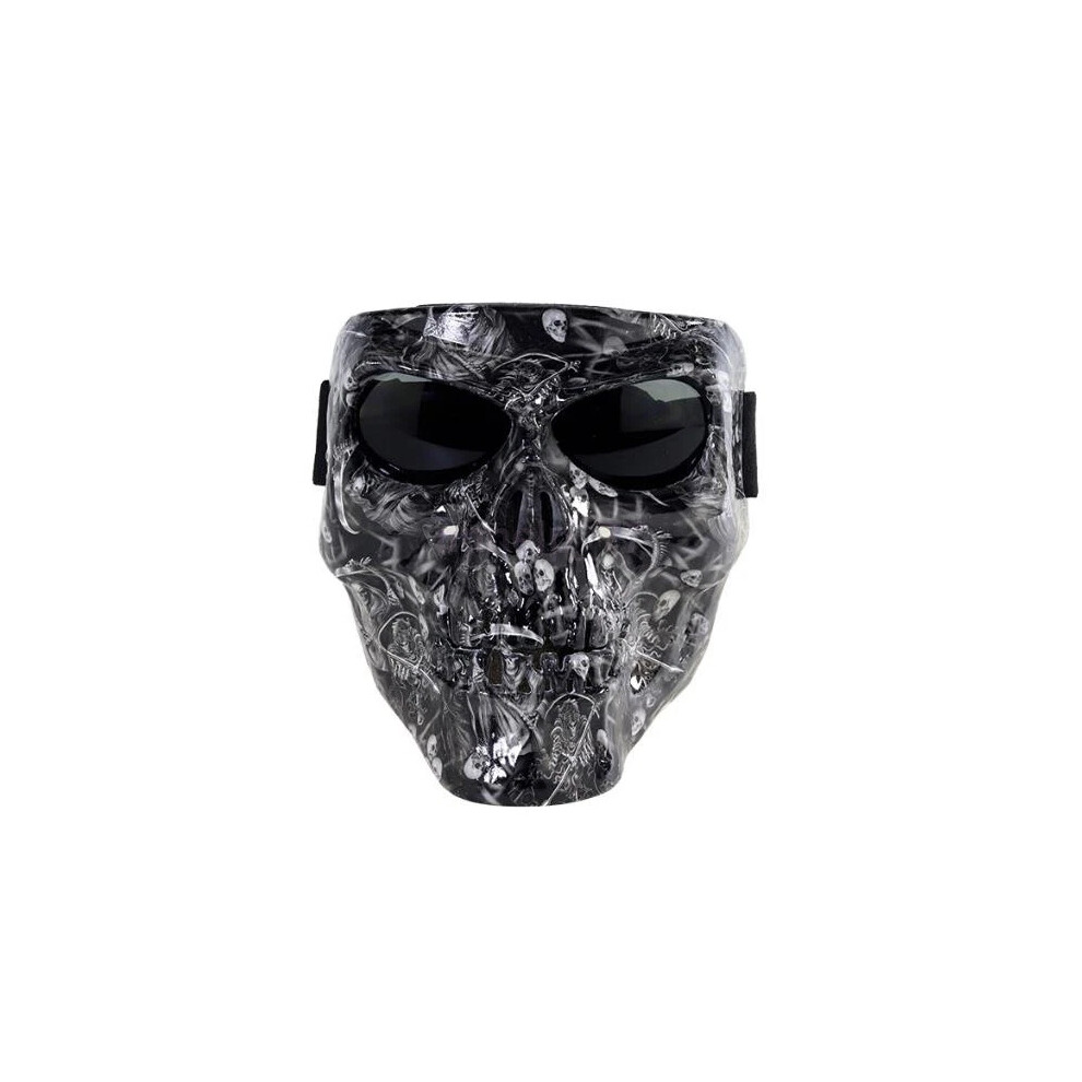 (3#) Motorbike Goggles Skull Face Mask Shield Racing Dirt Bike Halloween Eyewear 6963793974047