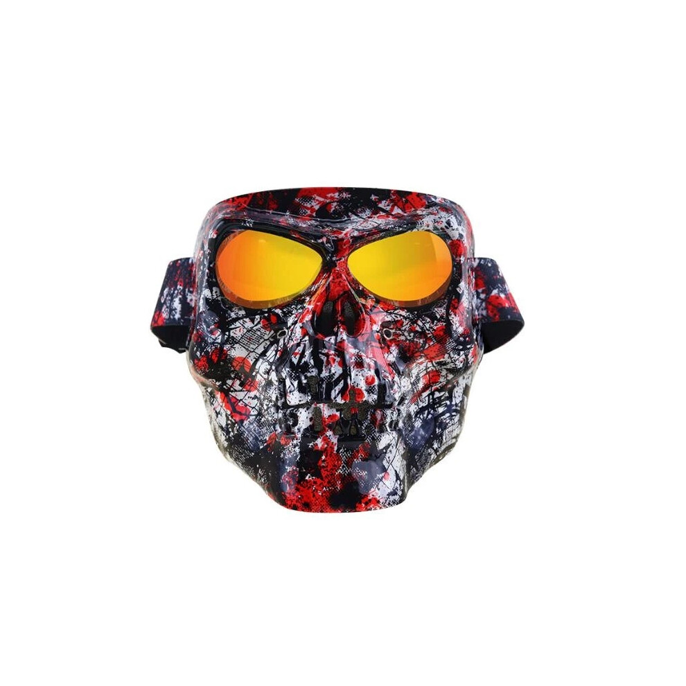(4#) Motorbike Goggles Skull Face Mask Shield Racing Dirt Bike Halloween Eyewear 6963793974054