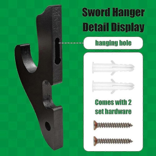 2-Pack Sword Wall Mount Hanger - Adjustable 1-Tier Katana Holder for Samurai Sword & Rapier Display 2