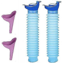 Emergency Toilet Urinal for Men Women Kids - 4pcs Portable Outdoor Pee Bottle with Funnel, Shrinkable Travel Urination Device