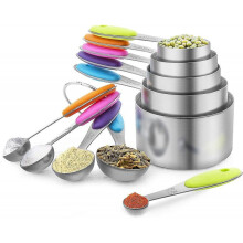 Measuring Cups And Spoons Set, Food Grade Stainless Steel 5 Measurements