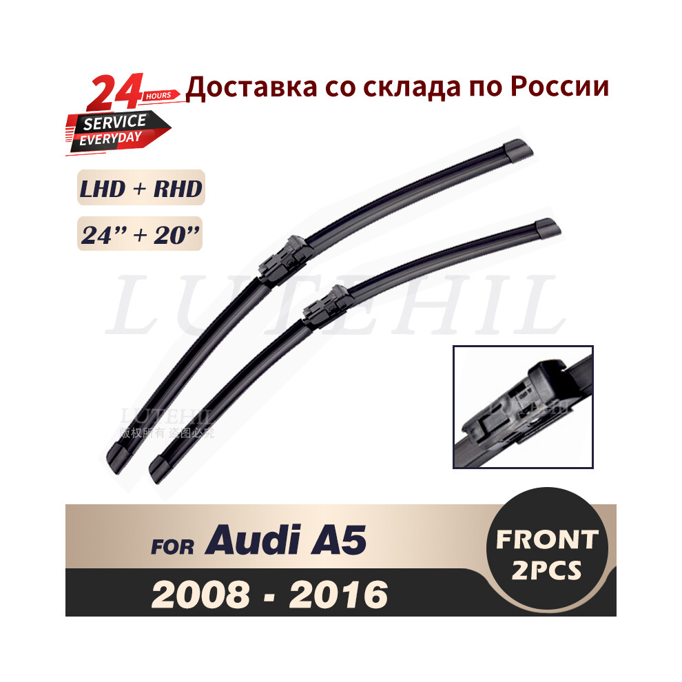 Wiper Front Wiper Blades Set For Audi A5 2008 2009 2010 2011 2012 2013 2014 2015 2016 Windshield Windscreen Front Window 24" 20"-image-OPC-PHXZPWN-NEW