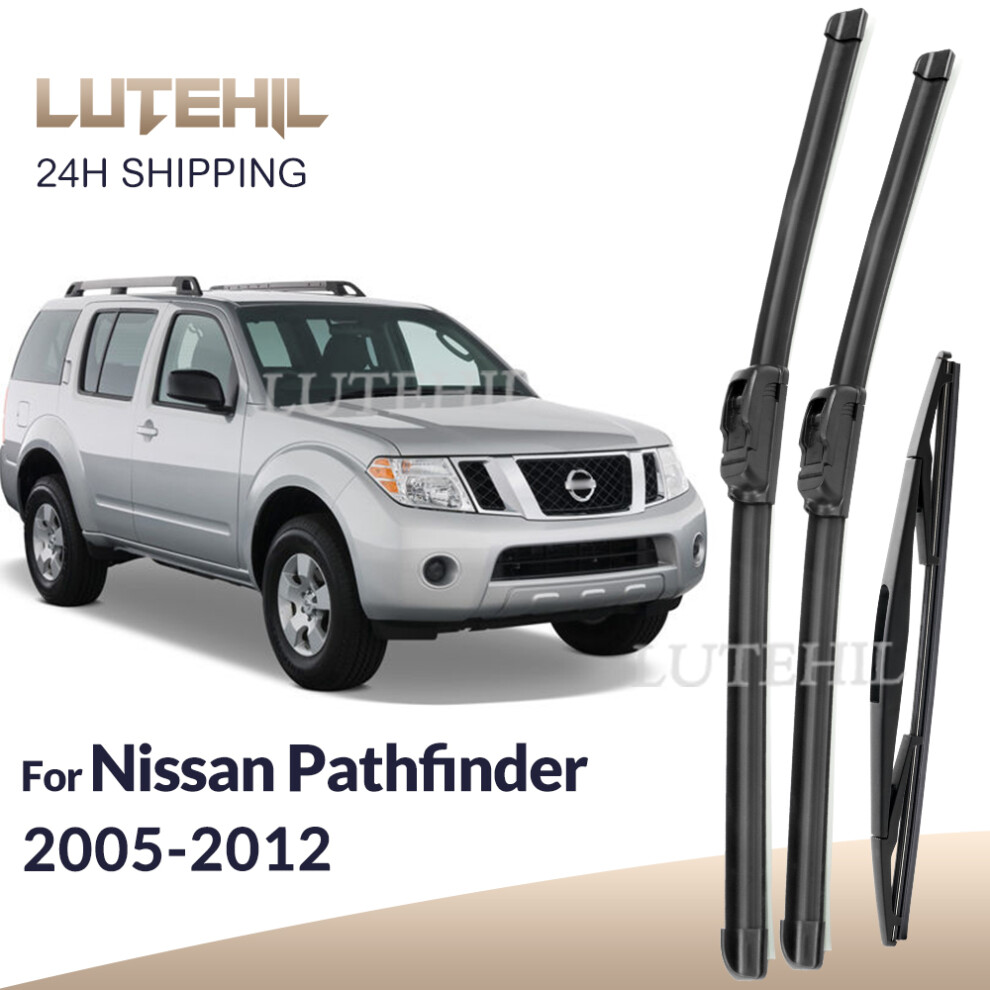 For Nissan Pathfinder R51 2005-2012 2006 2007 2008 Wiper Front Rear Wiper Blades Windshield Windscreen Window Brushes 24"18"12" 6935158876990